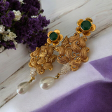 Emerald Leaf Earrings