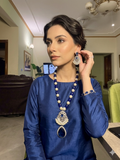 Sapphire and zircon set with earrings