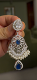 Sapphire and zircon set with earrings