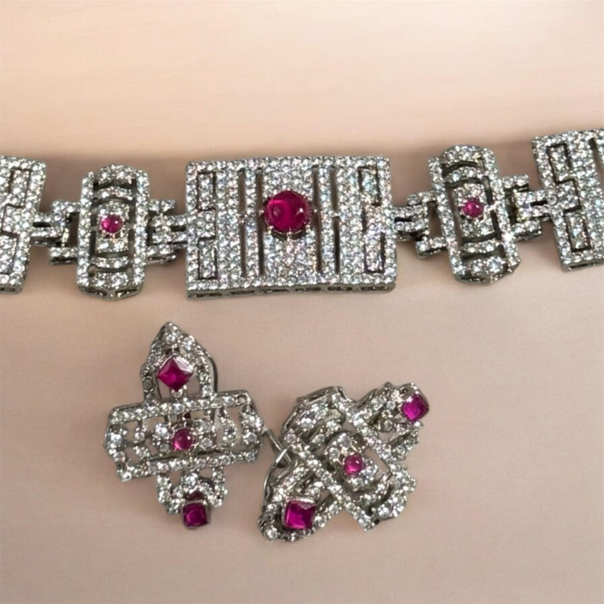 Zirconium Choker with earrings